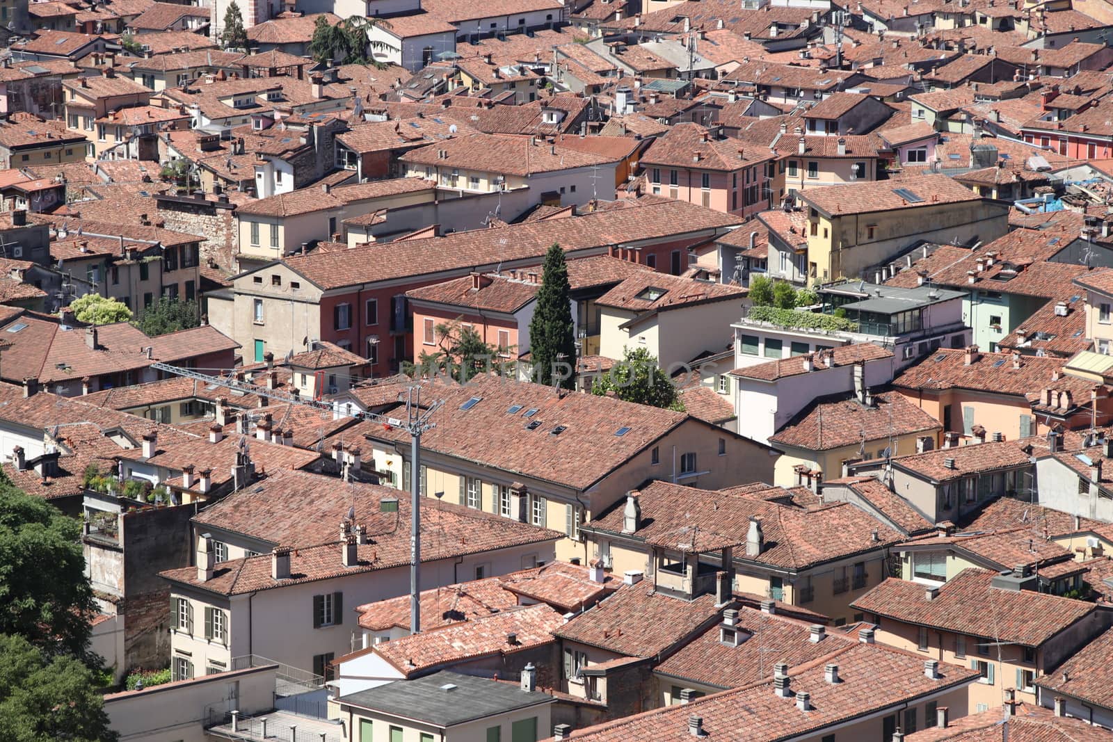 aerial view of Brescia, city in northern Italy