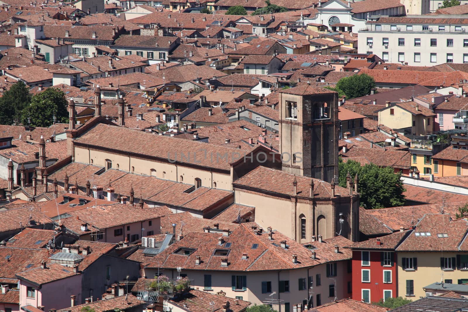 aerial view of Brescia, city in northern Italy