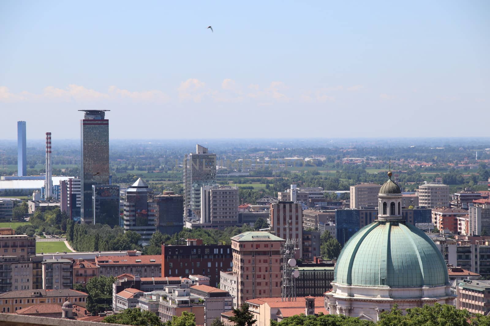 aerial view of Brescia, city in northern Italy