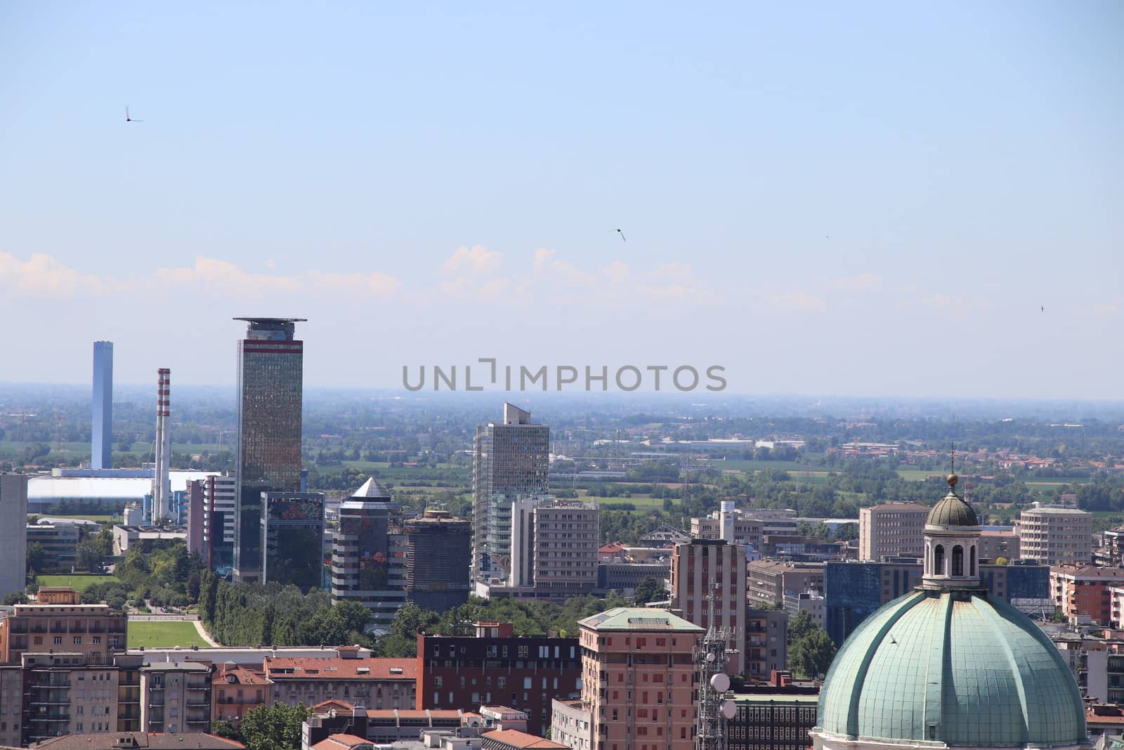 aerial view of Brescia, city in northern Italy