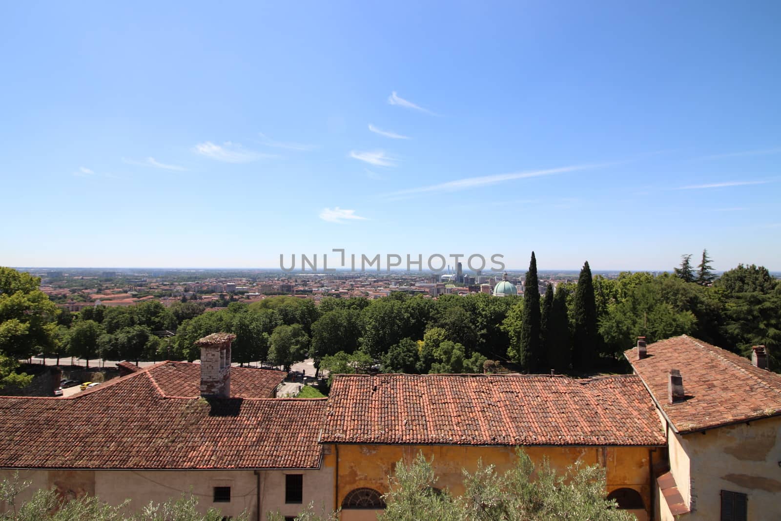 aerial view of Brescia, city in northern Italy