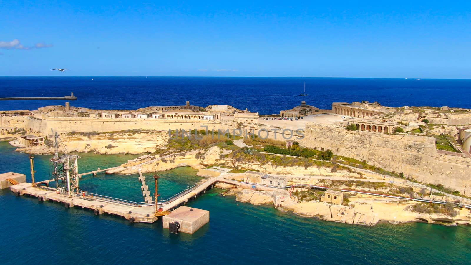 Beautiful Rinella Bay in Malta from above by Lattwein