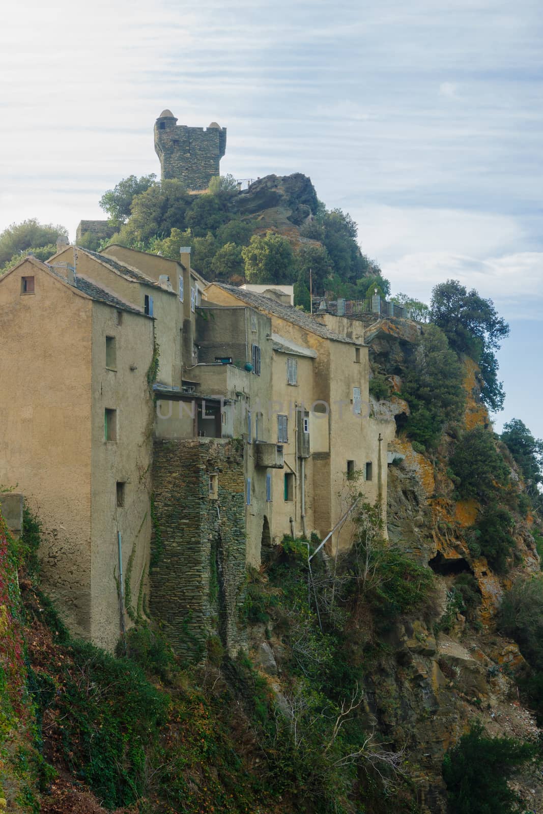 The village of Nonza, in Cap Corse, Corsica, France