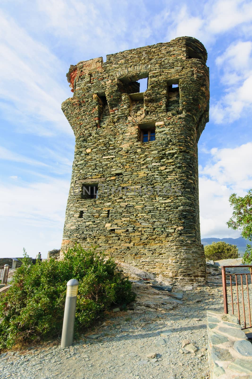 The tower of Nonza (Tour de Nonza), in Cap Corse, Corsica, France