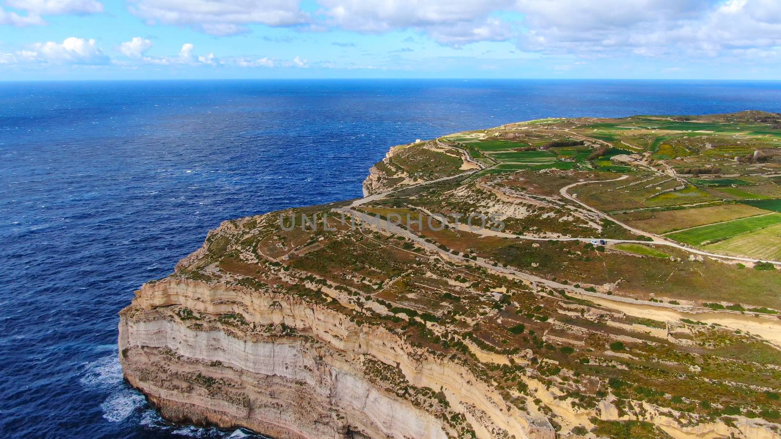 Wonderful coast line of Gozo Malta from above by Lattwein