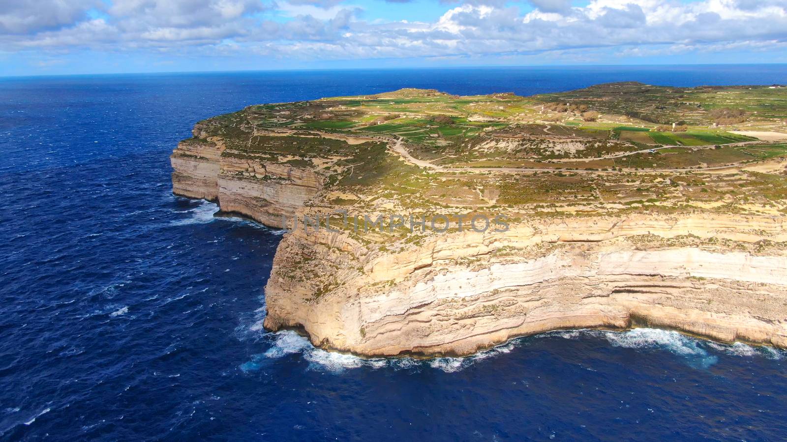 Wonderful coast line of Gozo Malta from above - aerial photography