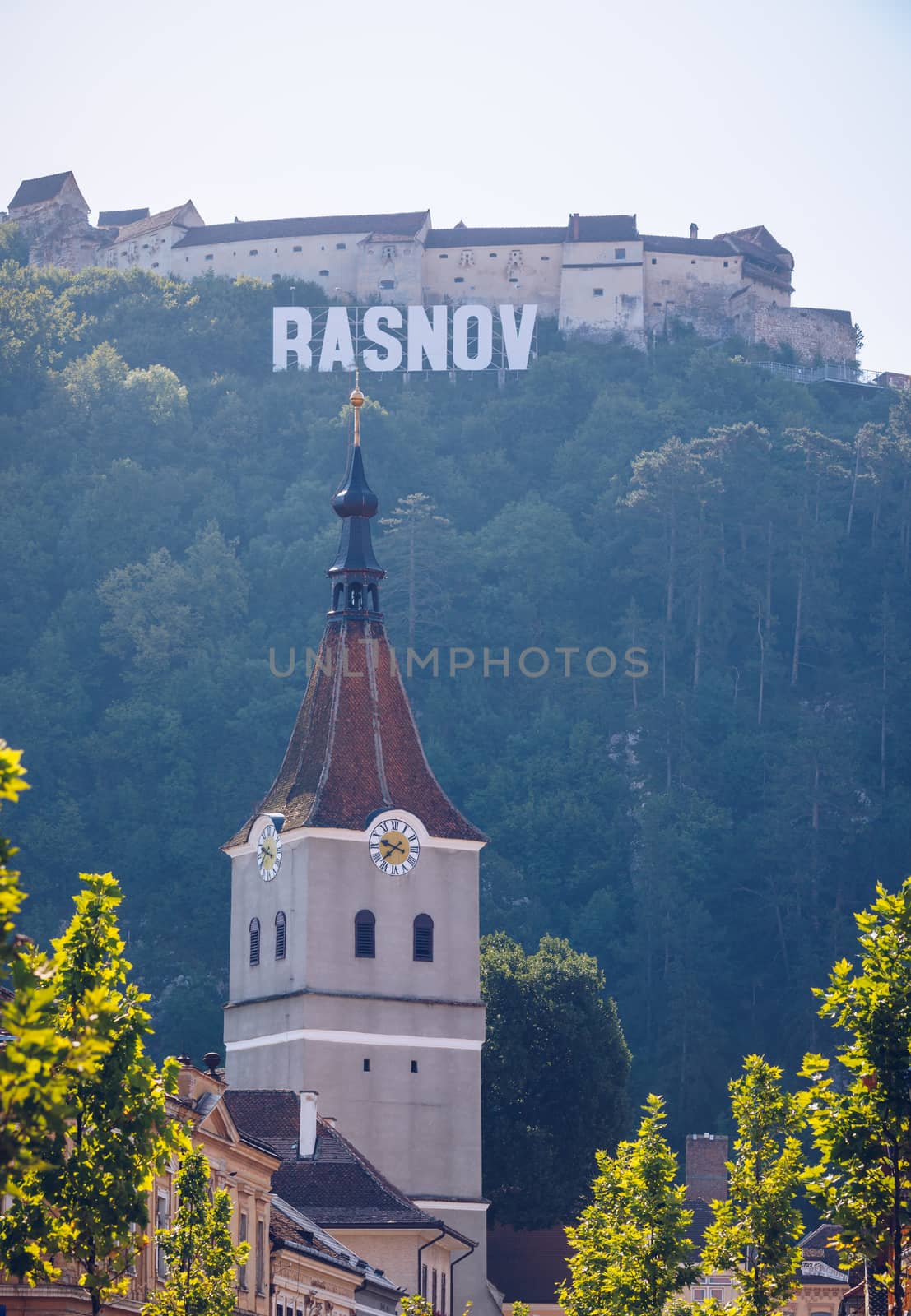 Fortified Church in Rasnov City and medieval Fortress "Cetate" in Brasov, Transylvania, Romania