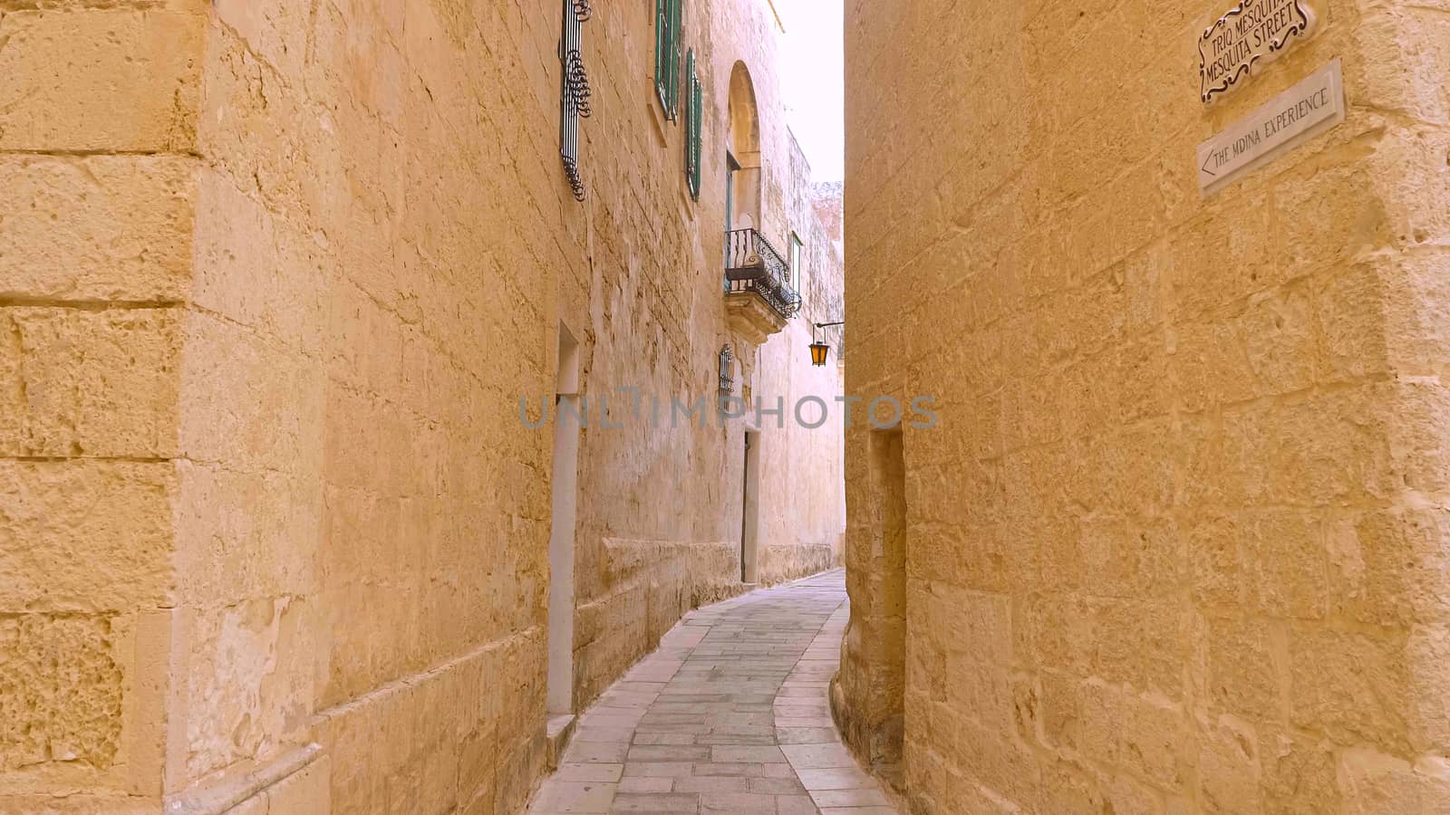 The narrow streets of Mdina in Malta by Lattwein
