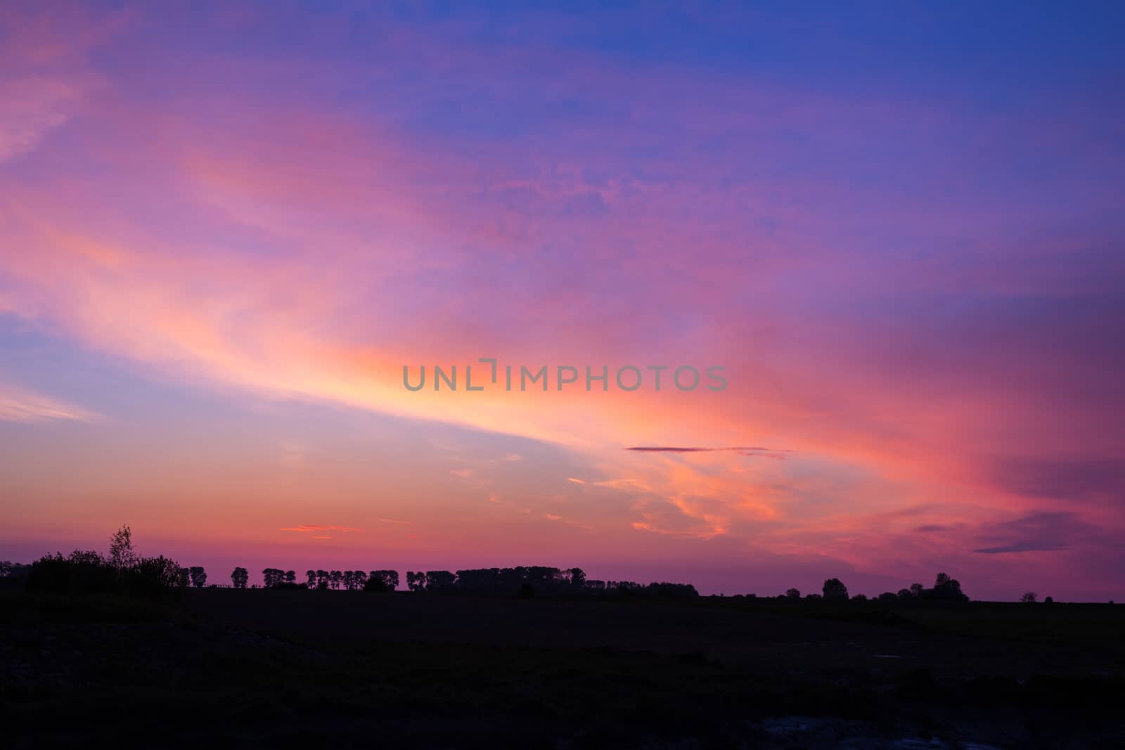 Dramatic sunset and sunrise sky