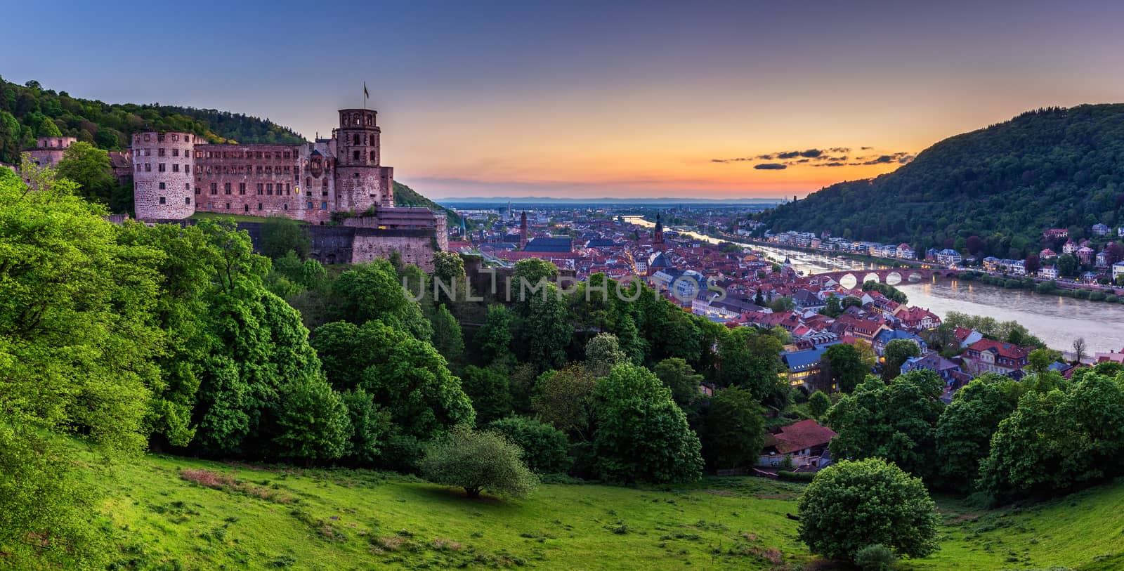 View of beautiful medieval town Heidelberg, Germany