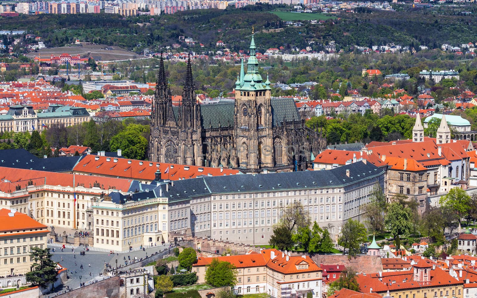 Prague Castle and Saint Vitus Cathedral, Czech Republic. Panoramic view