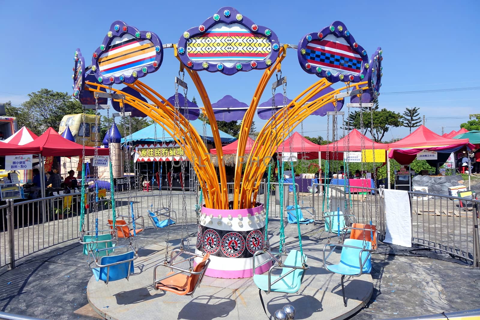 A traditional old style merry-go-round by shiyali