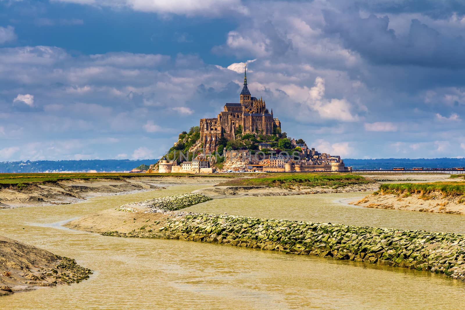 Magnificent Mont Saint Michel cathedral on the island, Normandy, Northern France, Europe