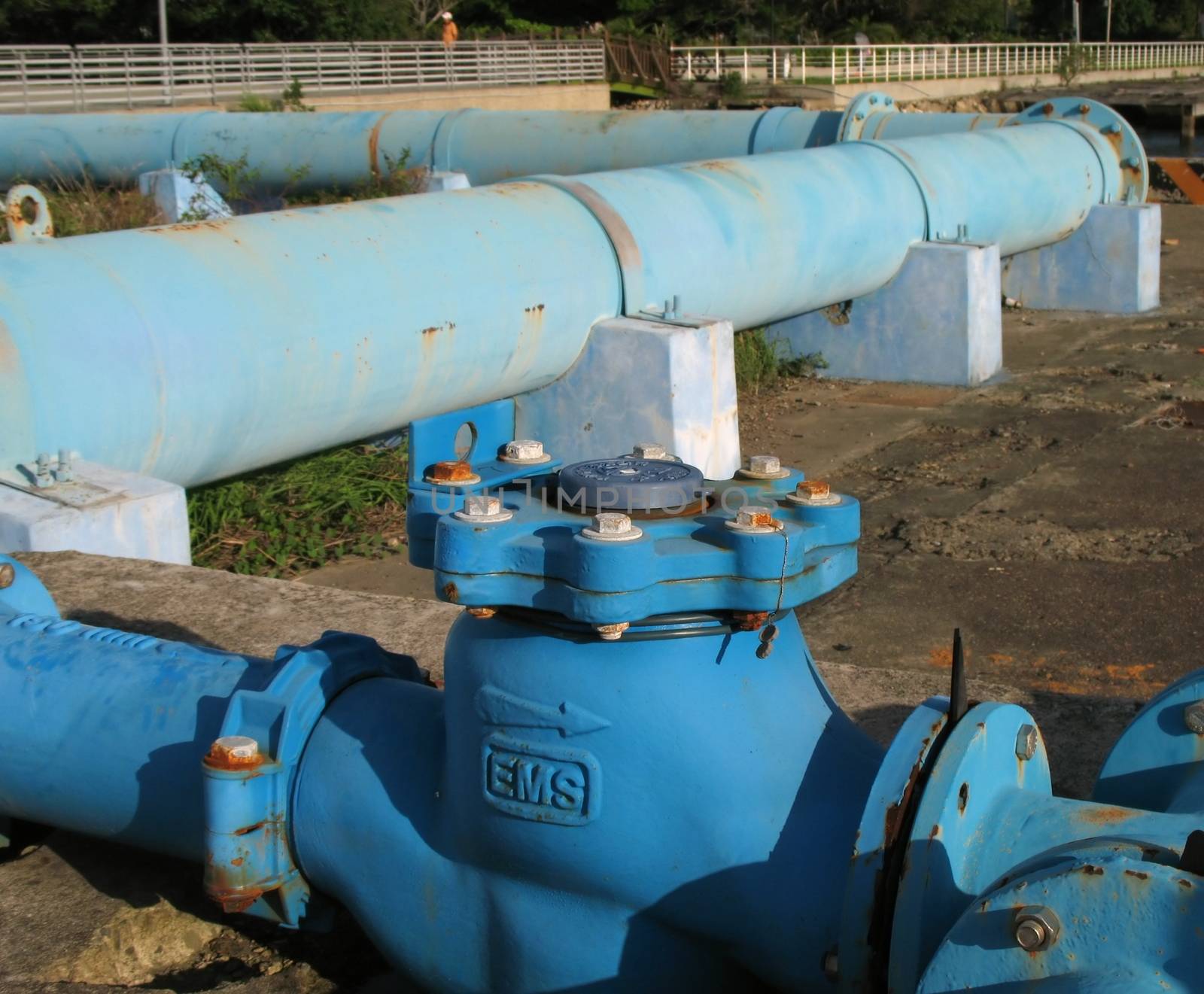 An oil pipeline in Kaohsiung Harbor in southern Taiwan