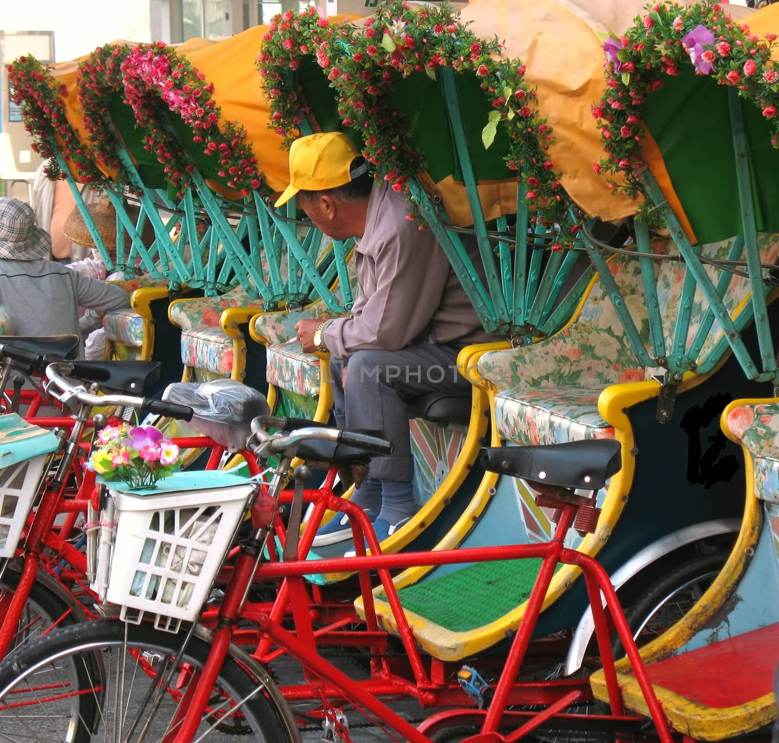 Traditional Bicycle Rickshaws by shiyali