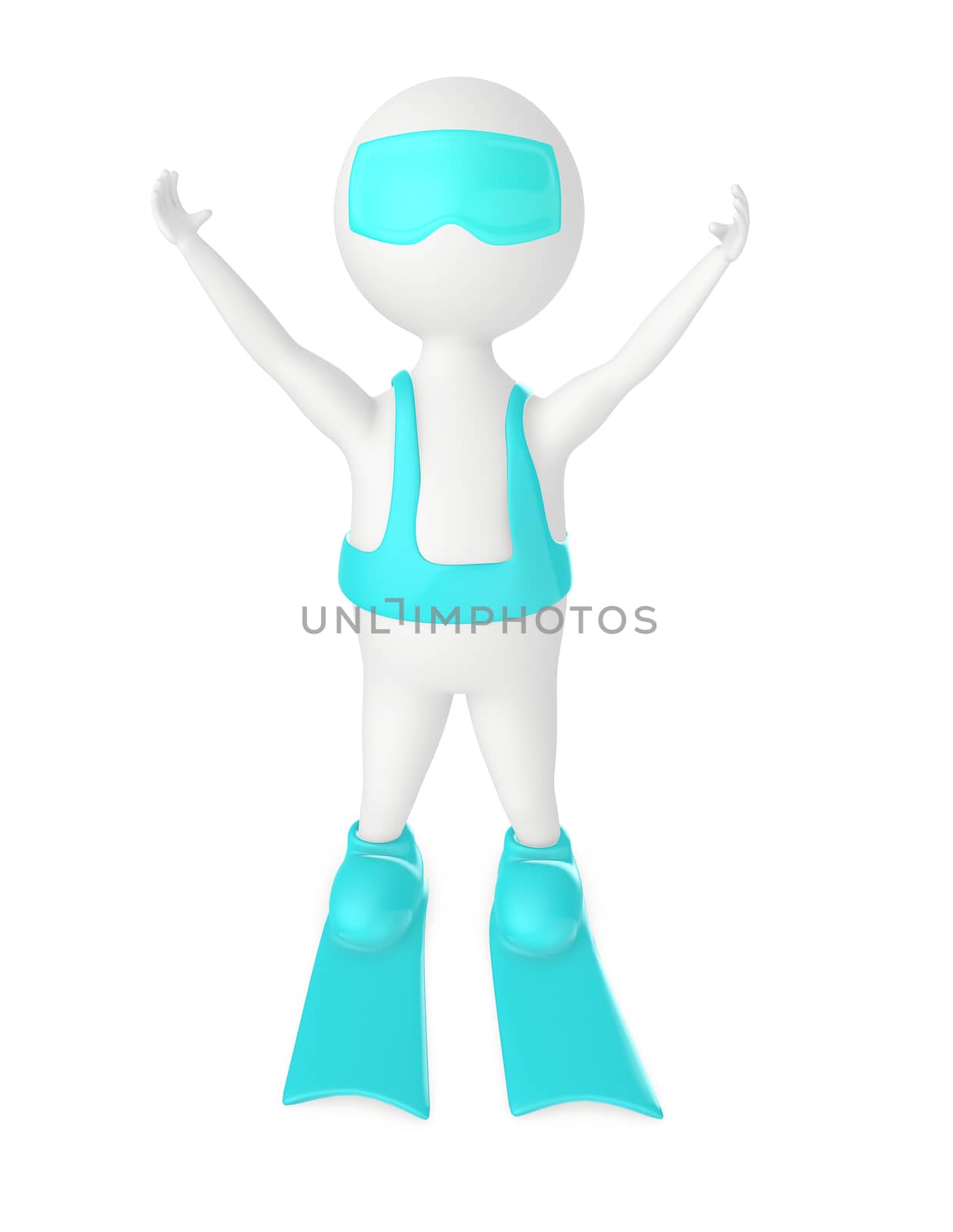 3d character , man wearing swimsuit by qualityrender