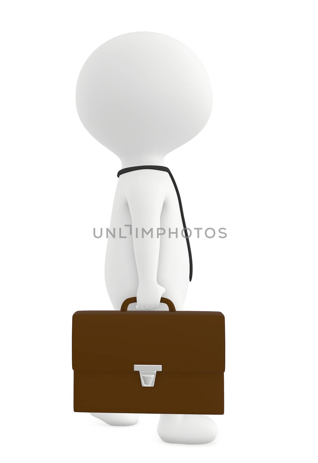 3d character , man wearing tie and holding briefcase , professional , worker- 3d rendering