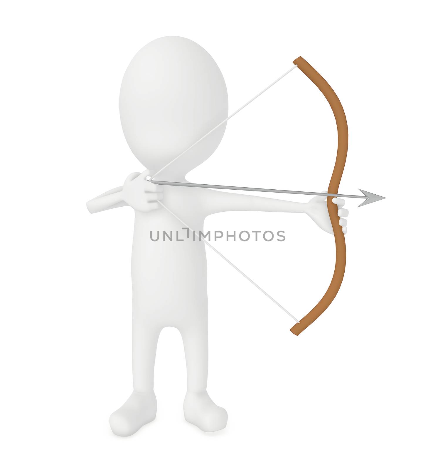 3d character aiming his arrow in the bow by qualityrender