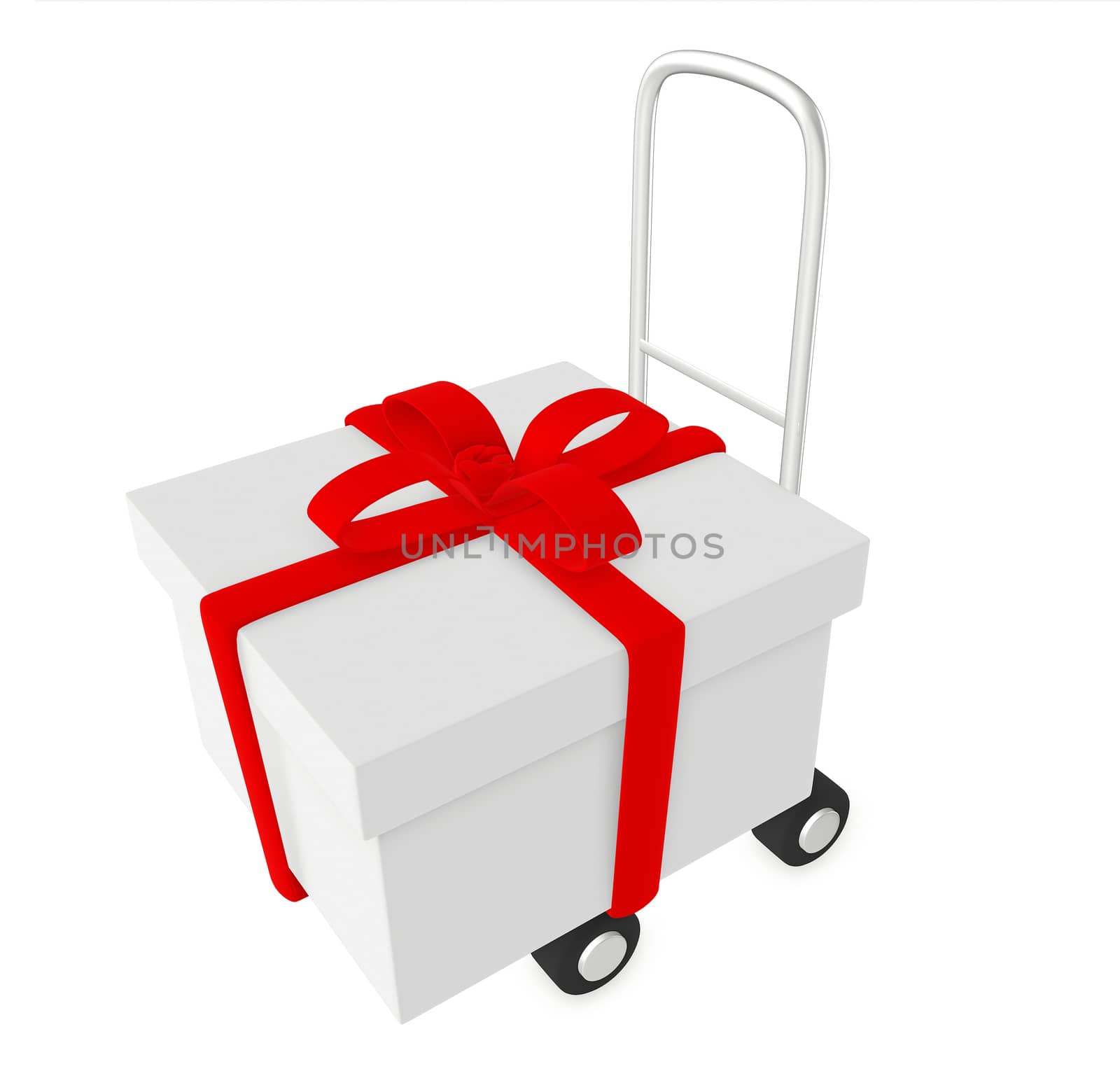trolley and ribbon wrapped gift in it by qualityrender
