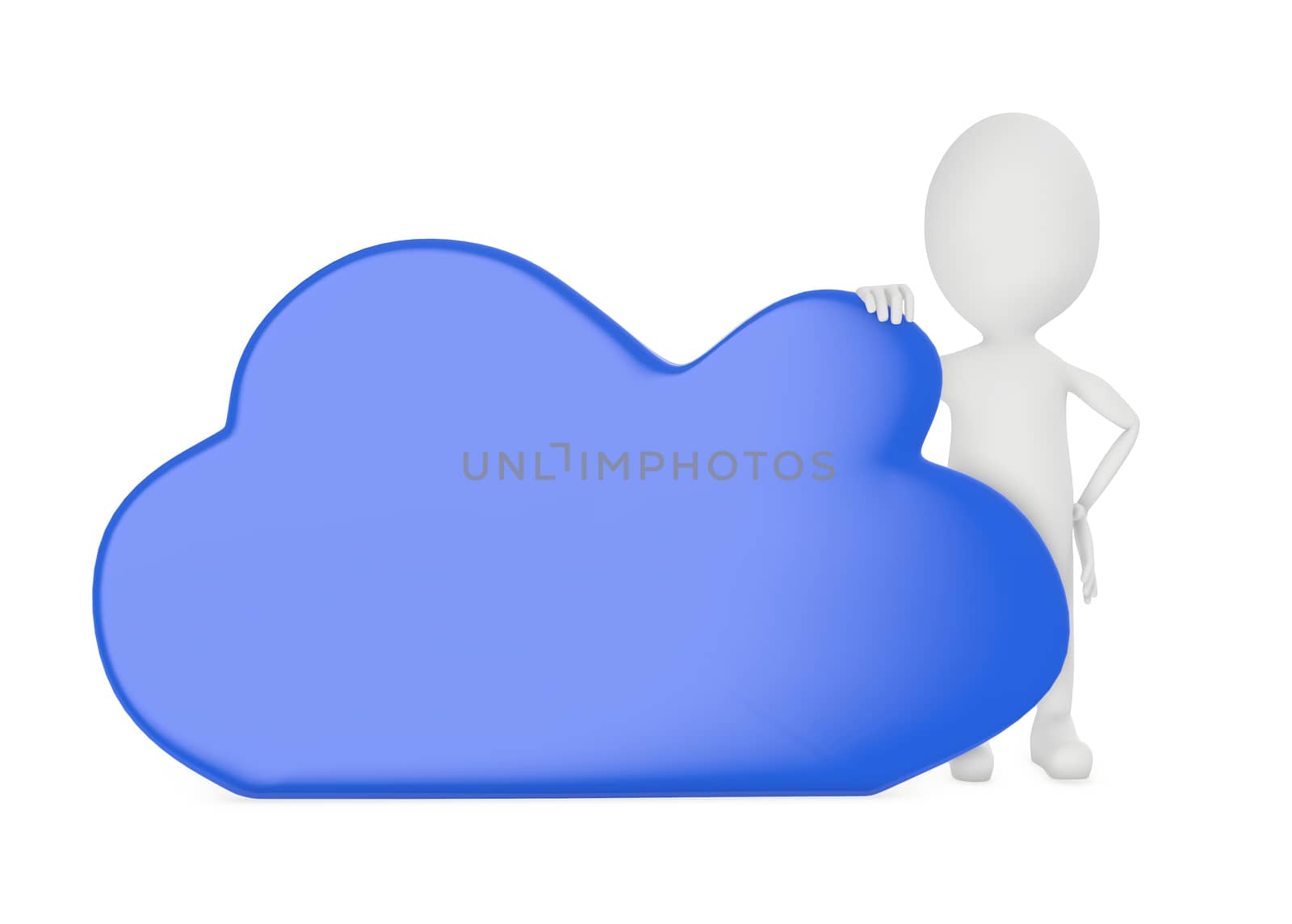 3d character , man cloud in white isolated background by qualityrender