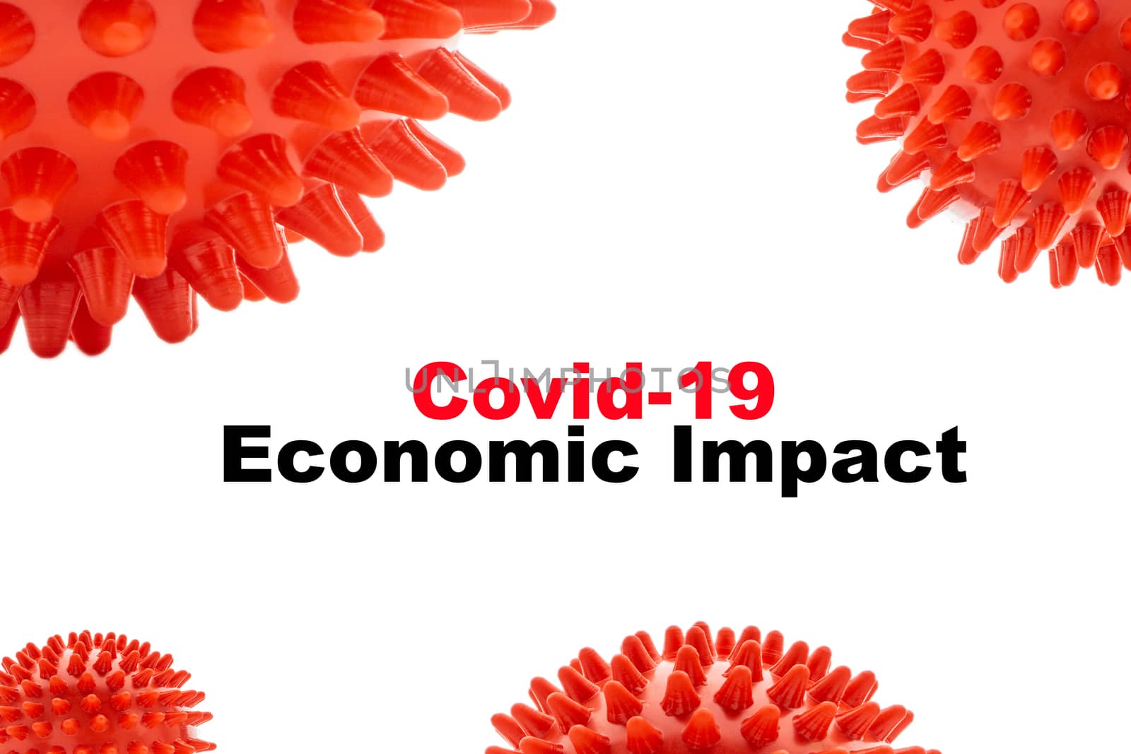 COVID-19 ECONOMIC IMPACT text on white background by silverwings