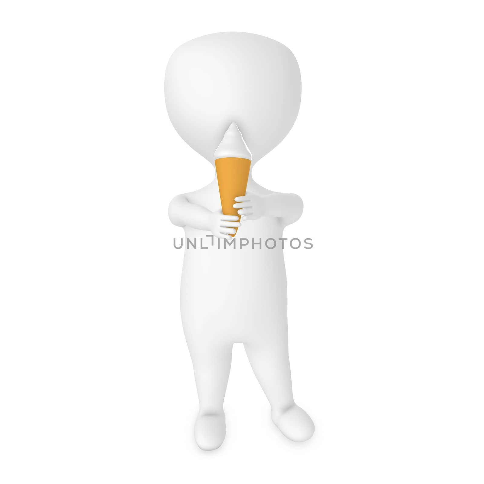 3d character , man with a ice cream - 3d rendering