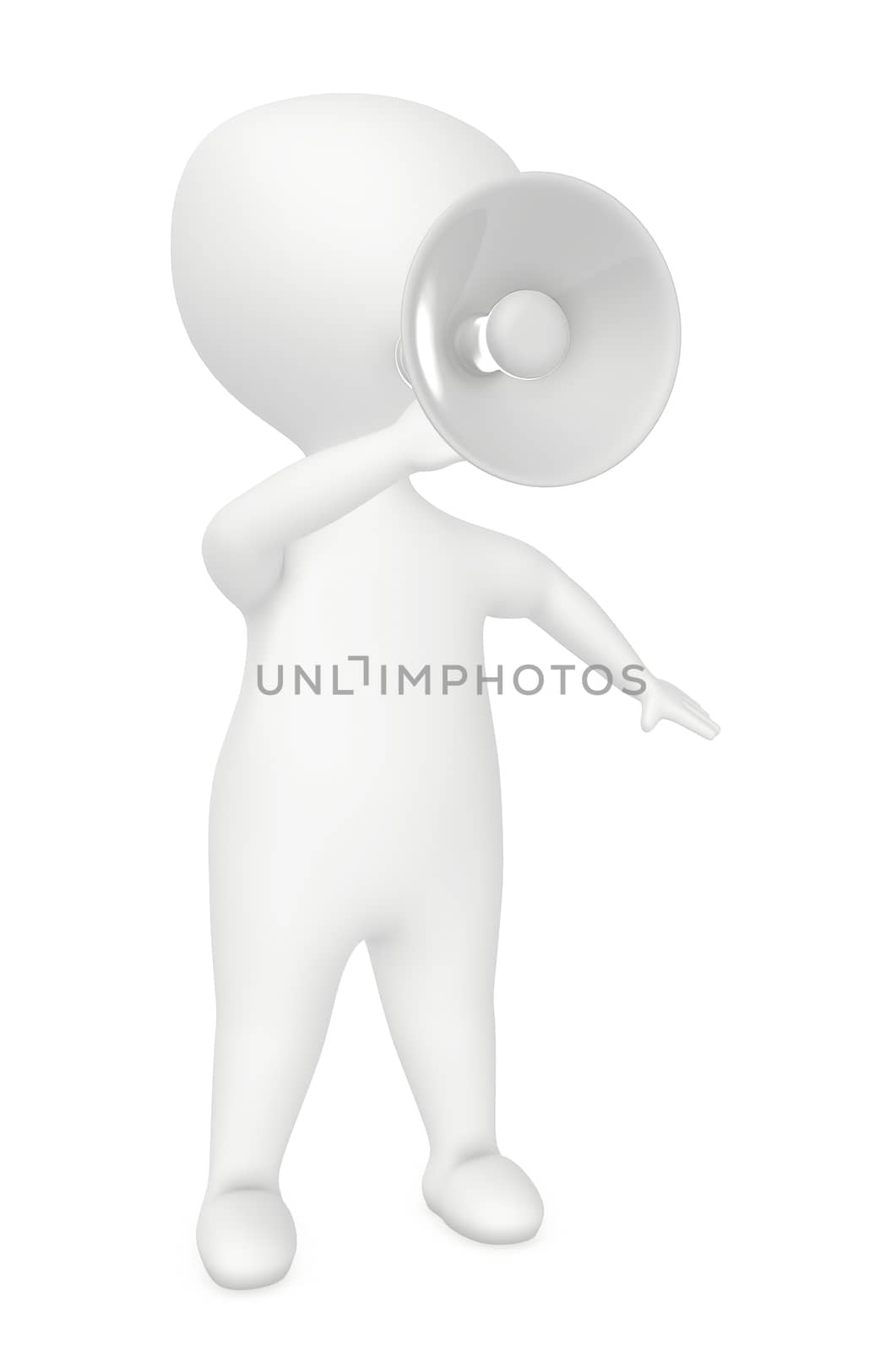 3d character holding a megaphone by qualityrender