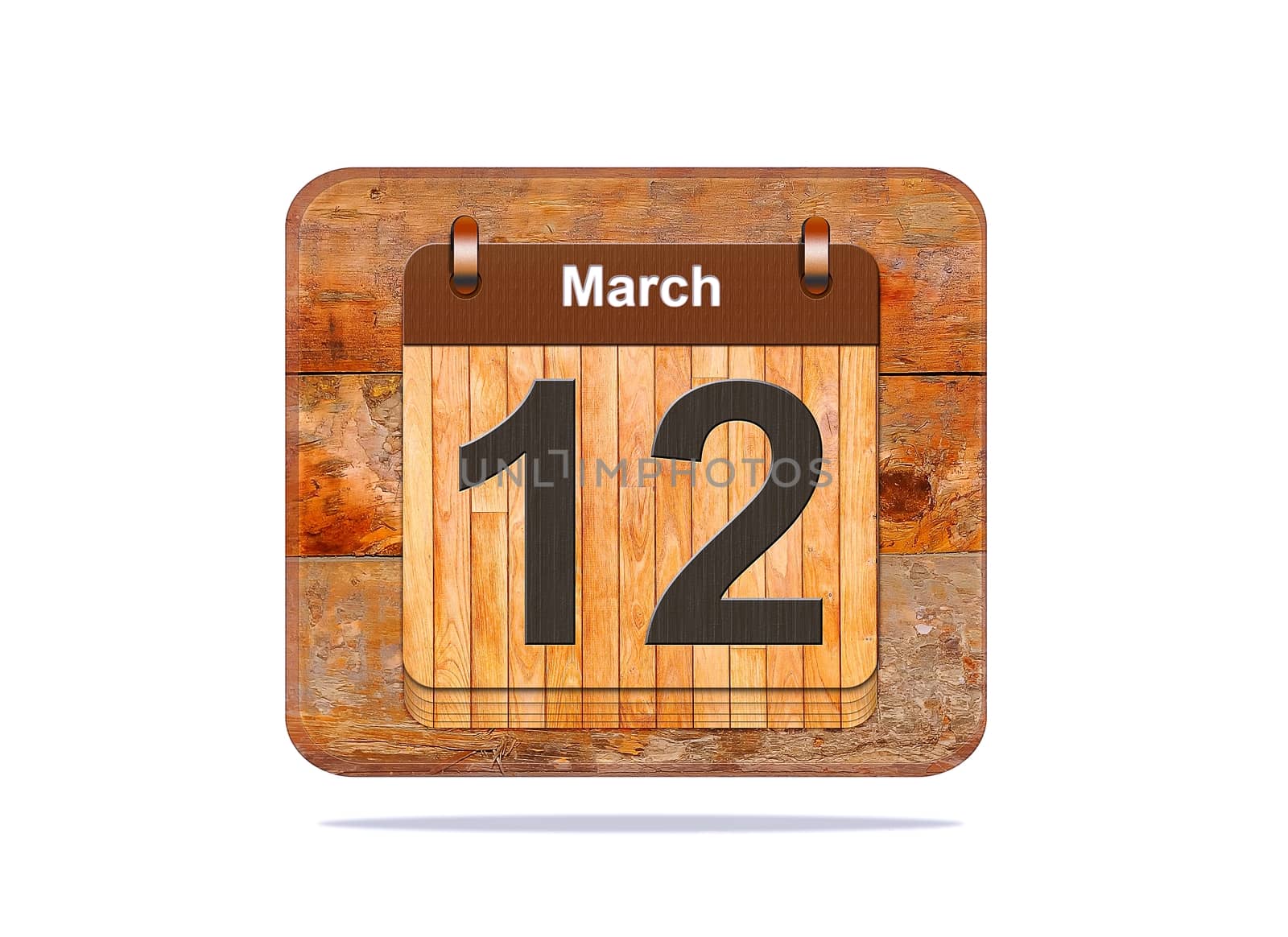 Calendar with the date of March 12.