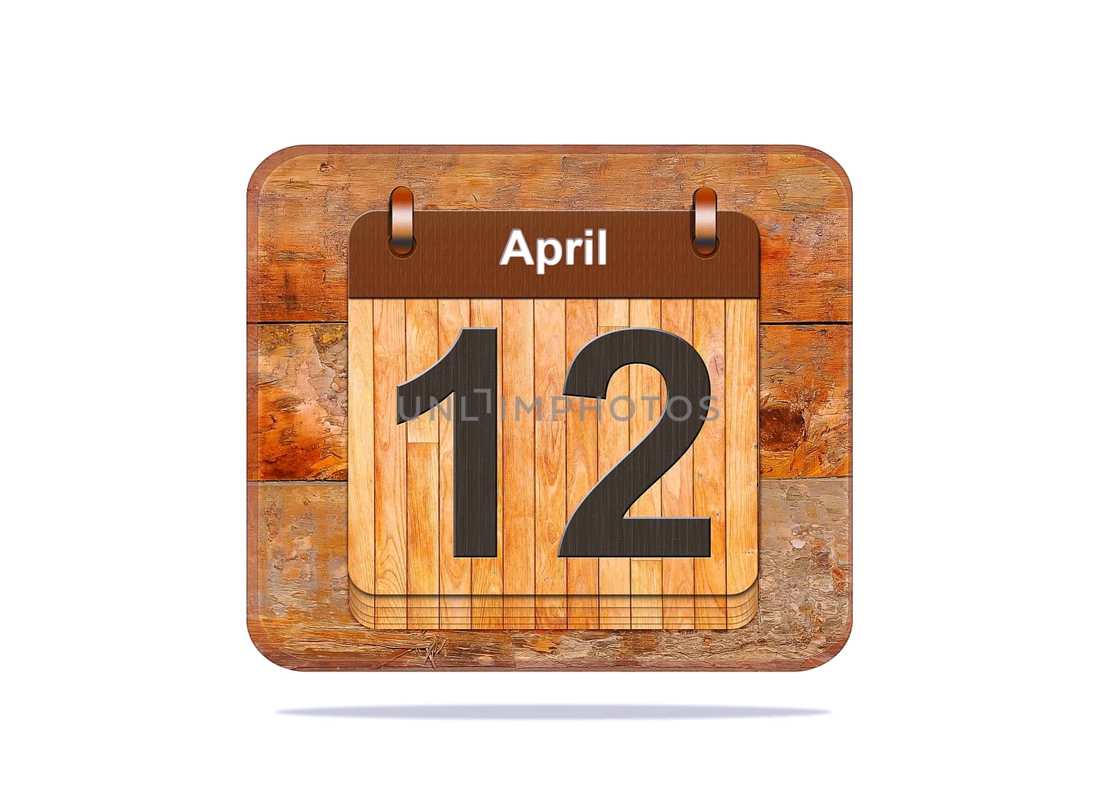 Calendar with the date of April 12.