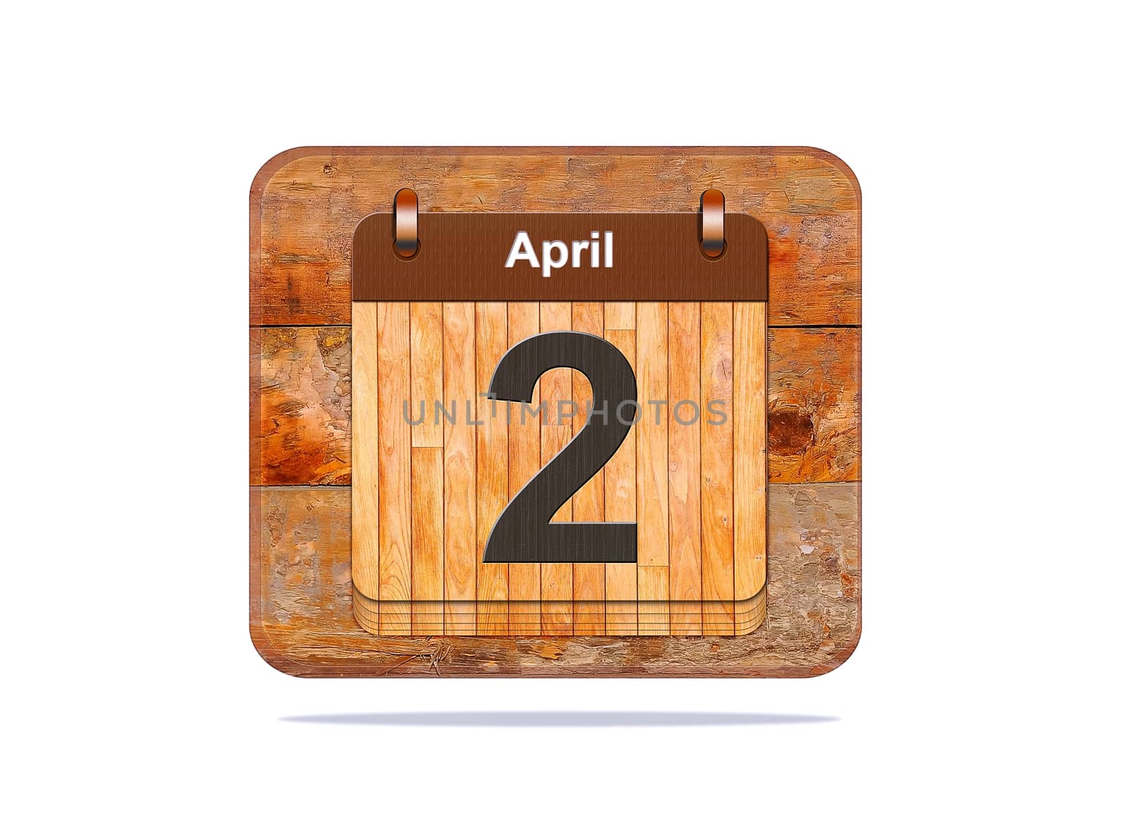 Calendar with the date of April 2.