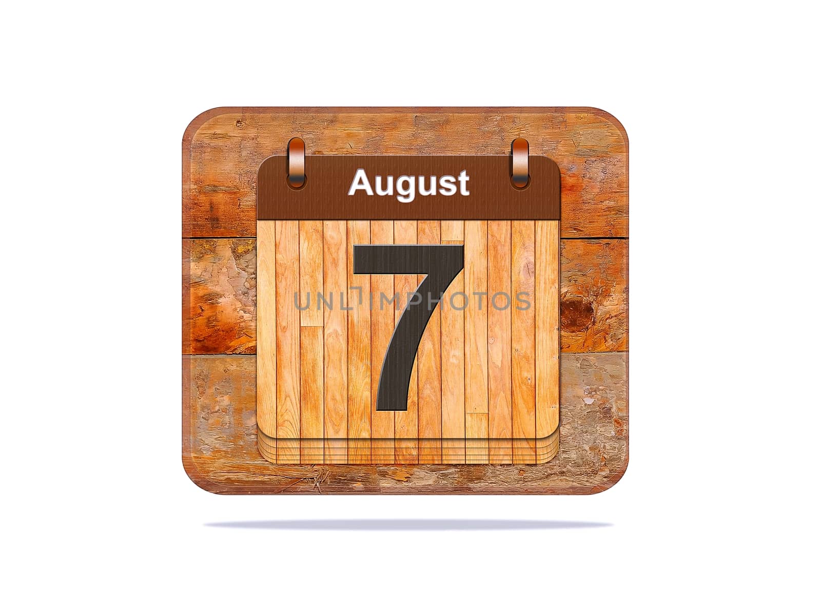 Calendar with the date of August 7.