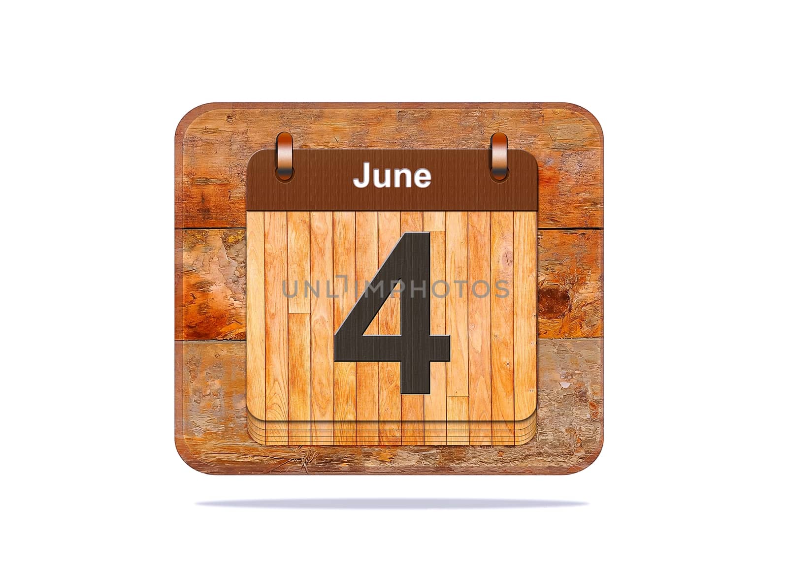 Calendar with the date of June 4.