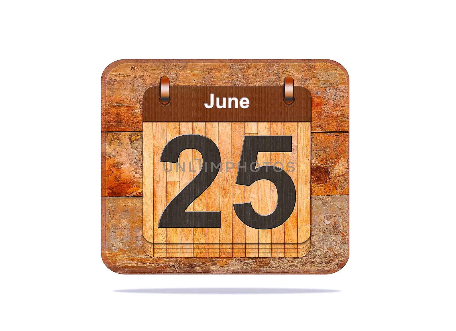 Calendar with the date of June 25.