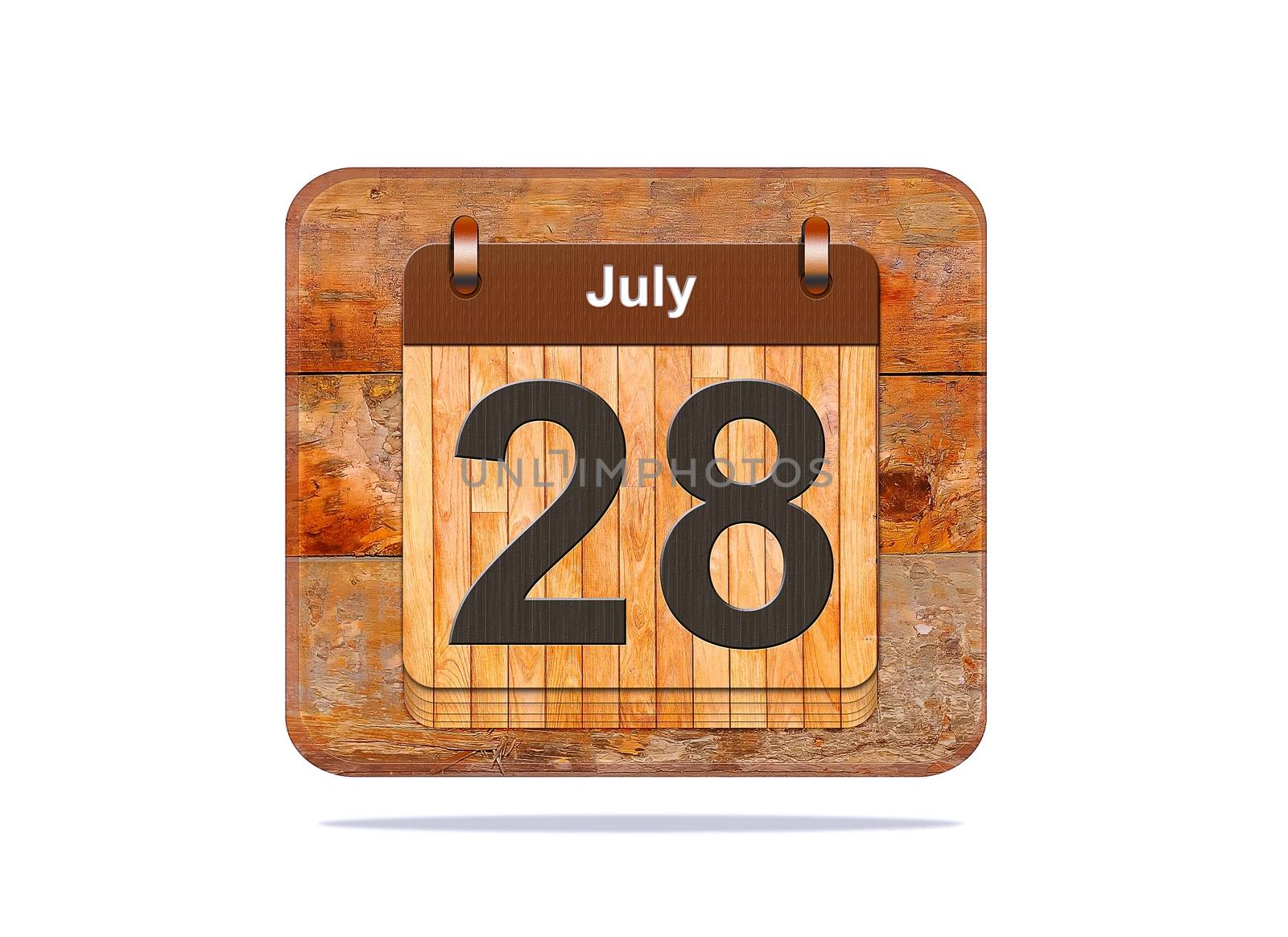 Calendar with the date of July 28.