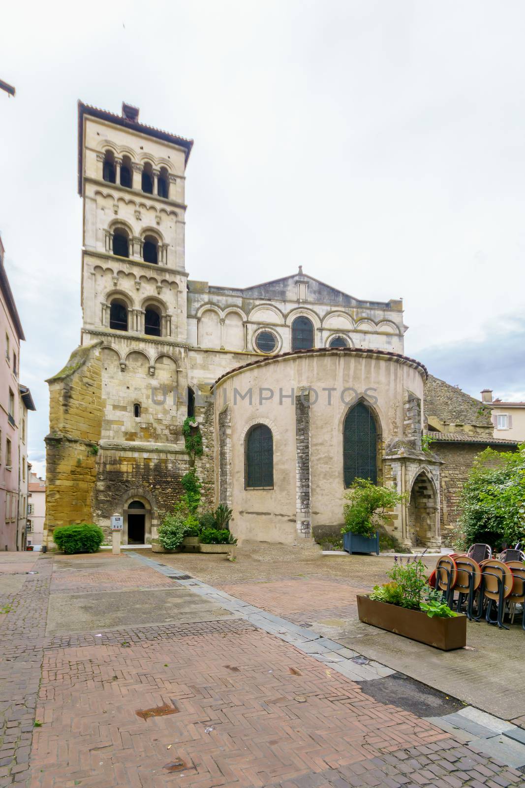 View of the Saint-Andre le Bas Abbey, in Vienne, Isere department, France