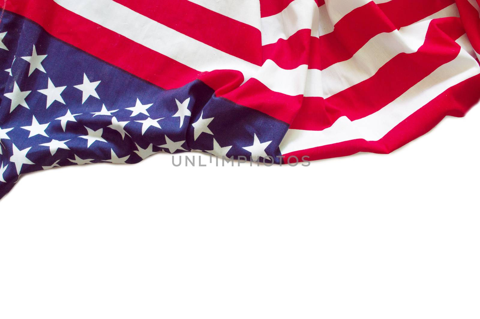American flag border isolated on white background