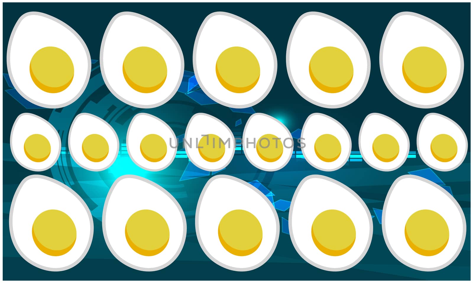 digital textile design of eggs on abstract background