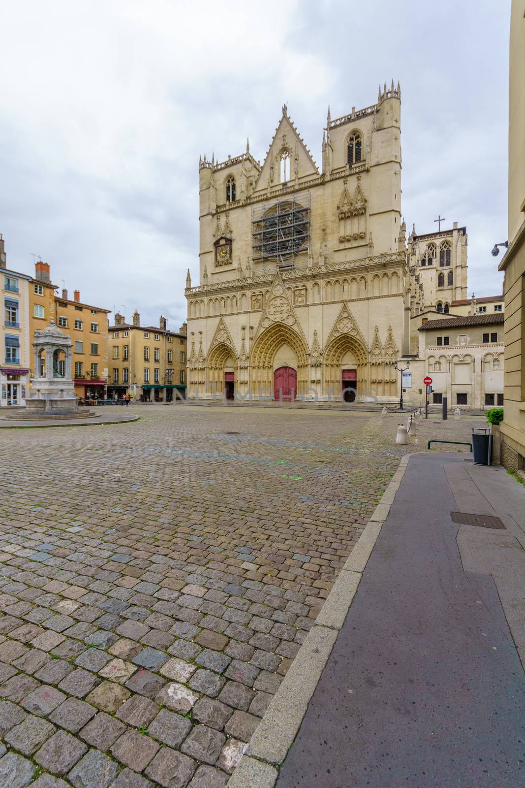 The Saint-Jean Cathedral and square, in Old Lyon, France