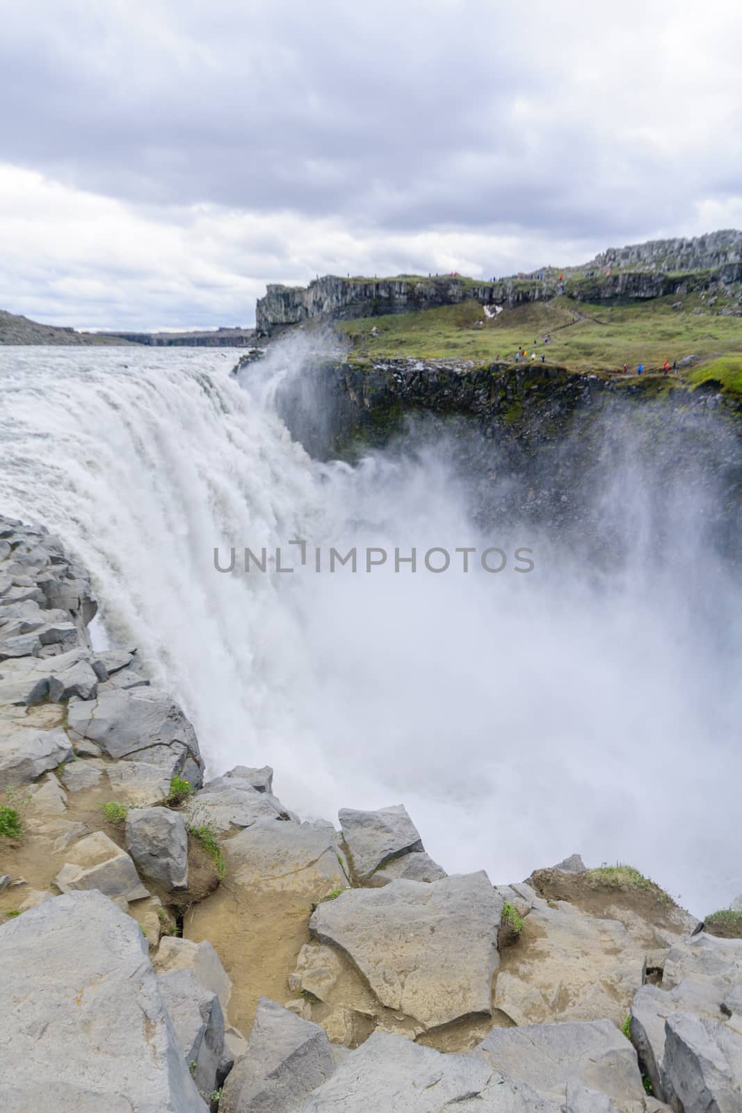 View of the Dettifoss waterfall, in Vatnajokull National Park, Northeast Iceland