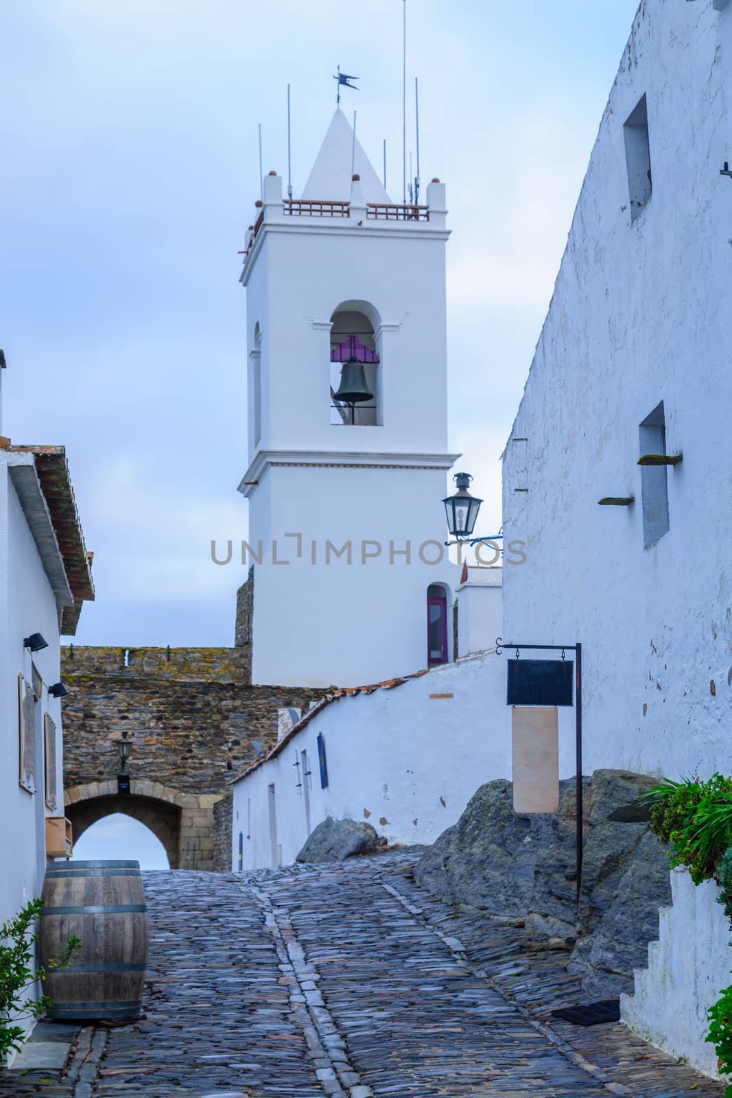 View of the town gate in the historic village, in Monsaraz, Portugal