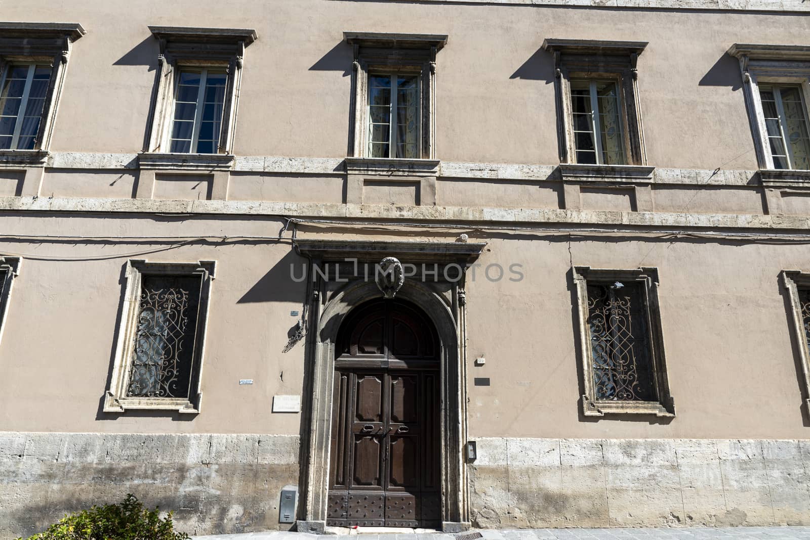 todi,italy june 20 2020 :architecture of the buildings in the village of todi between churches and glimpses of streets