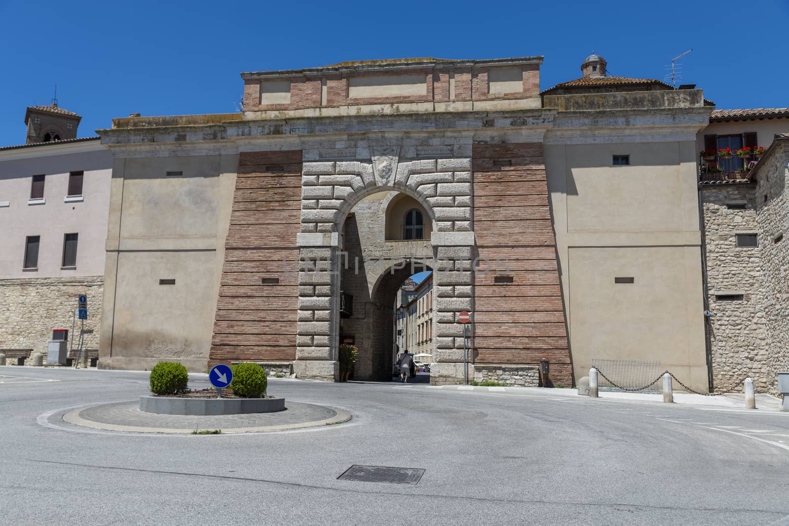 todi,italy june 20 2020 :Roman gate of the town of Todi located at the exit of the town
