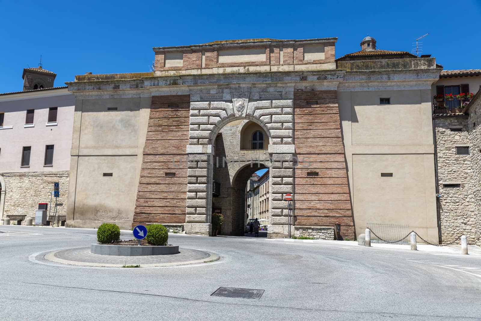 todi,italy june 20 2020 :Roman gate of the town of Todi located at the exit of the town