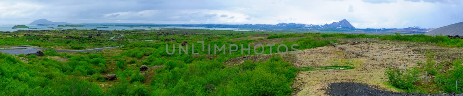 Panoramic view of Lake Myvatn by RnDmS