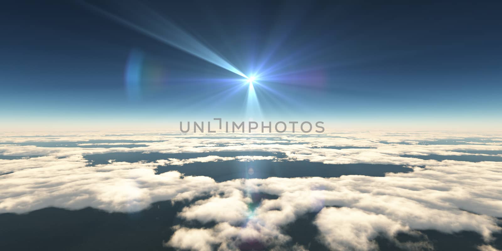 above clouds sun ray, by alex_nako