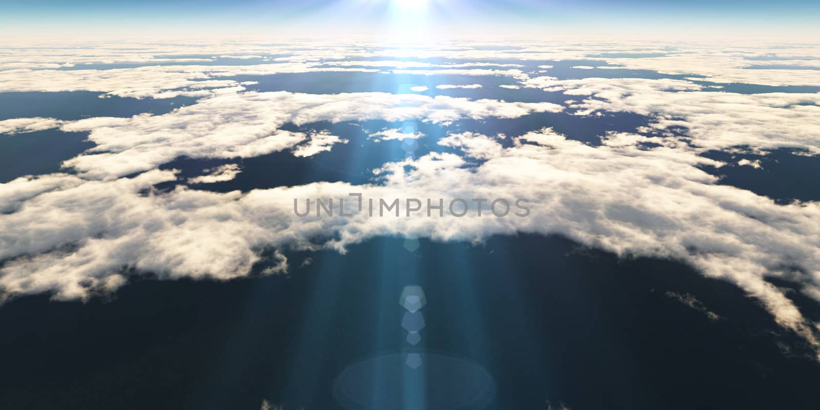 above clouds sun ray, by alex_nako