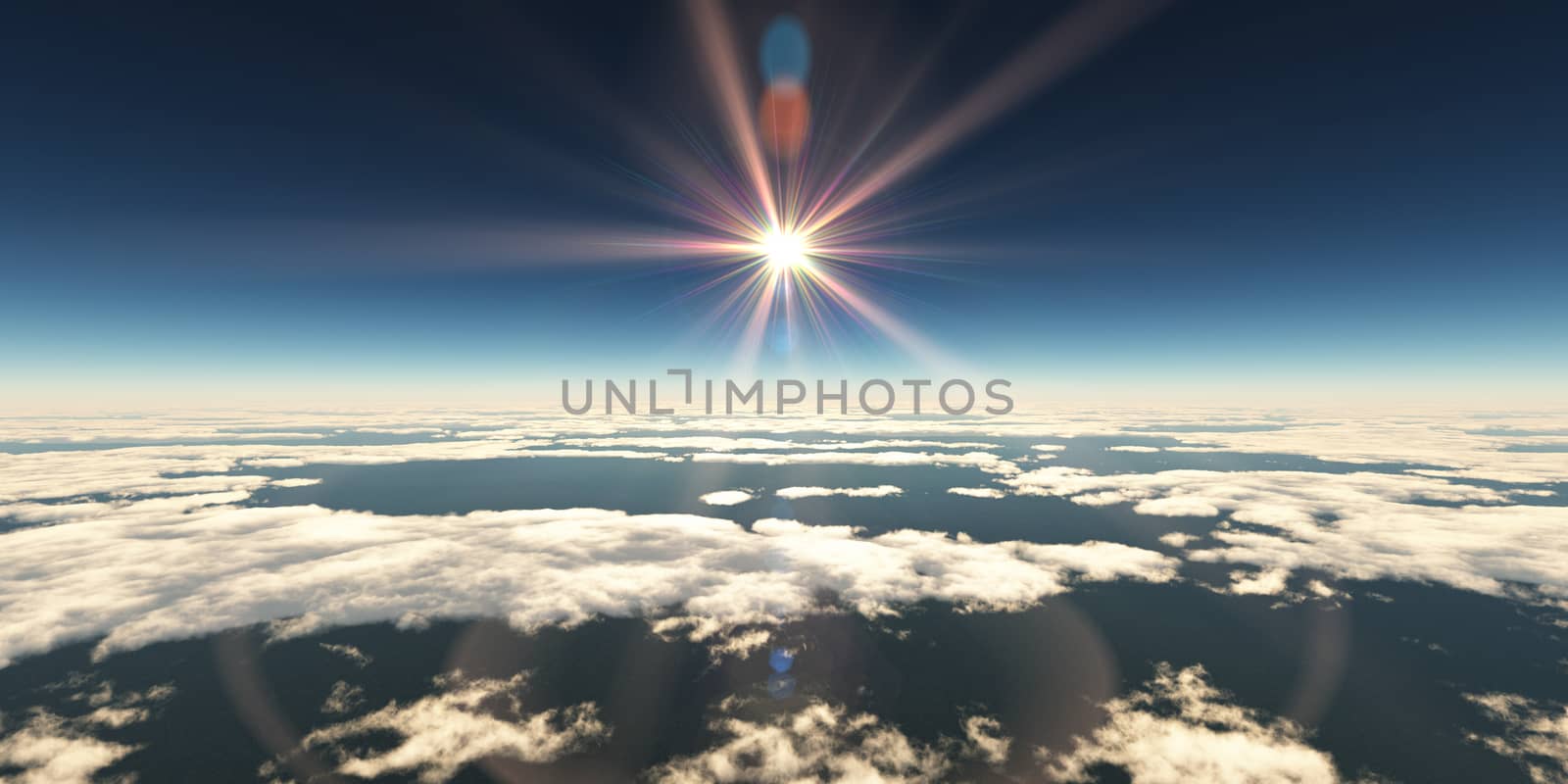 above clouds sun ray, by alex_nako