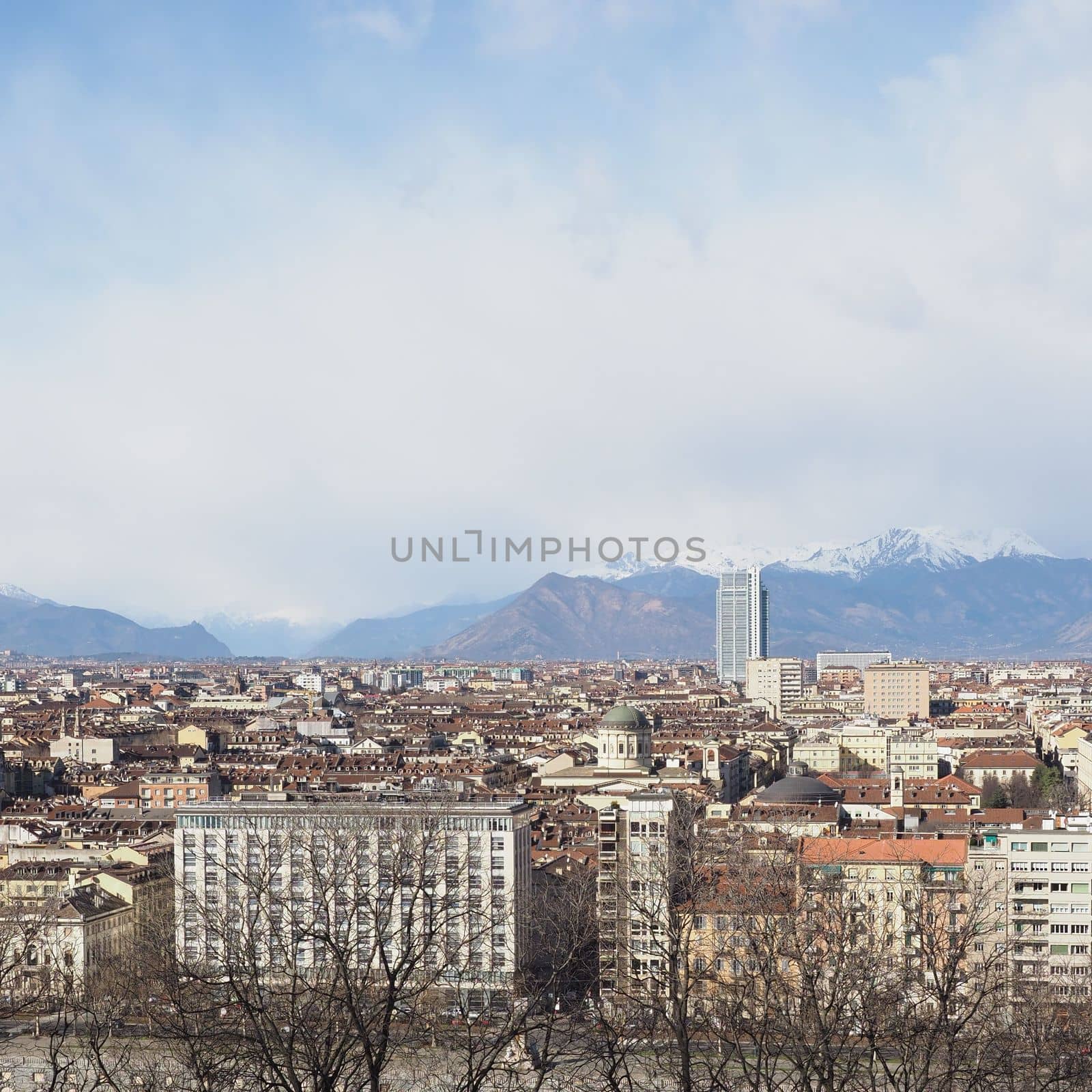 Aerial view of the city of Turin, Italy