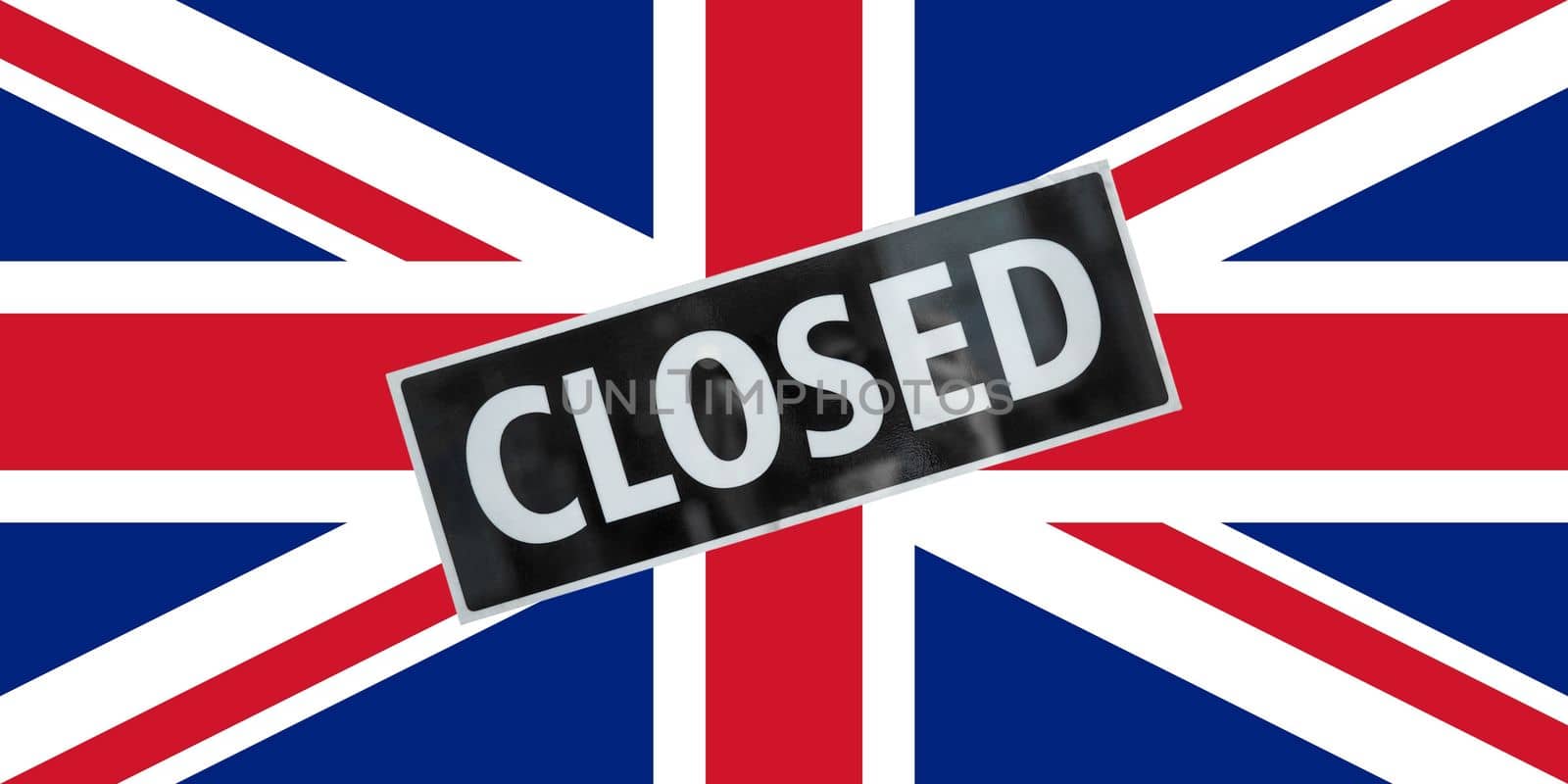 the British national flag of United Kingdom, Europe with closed sign