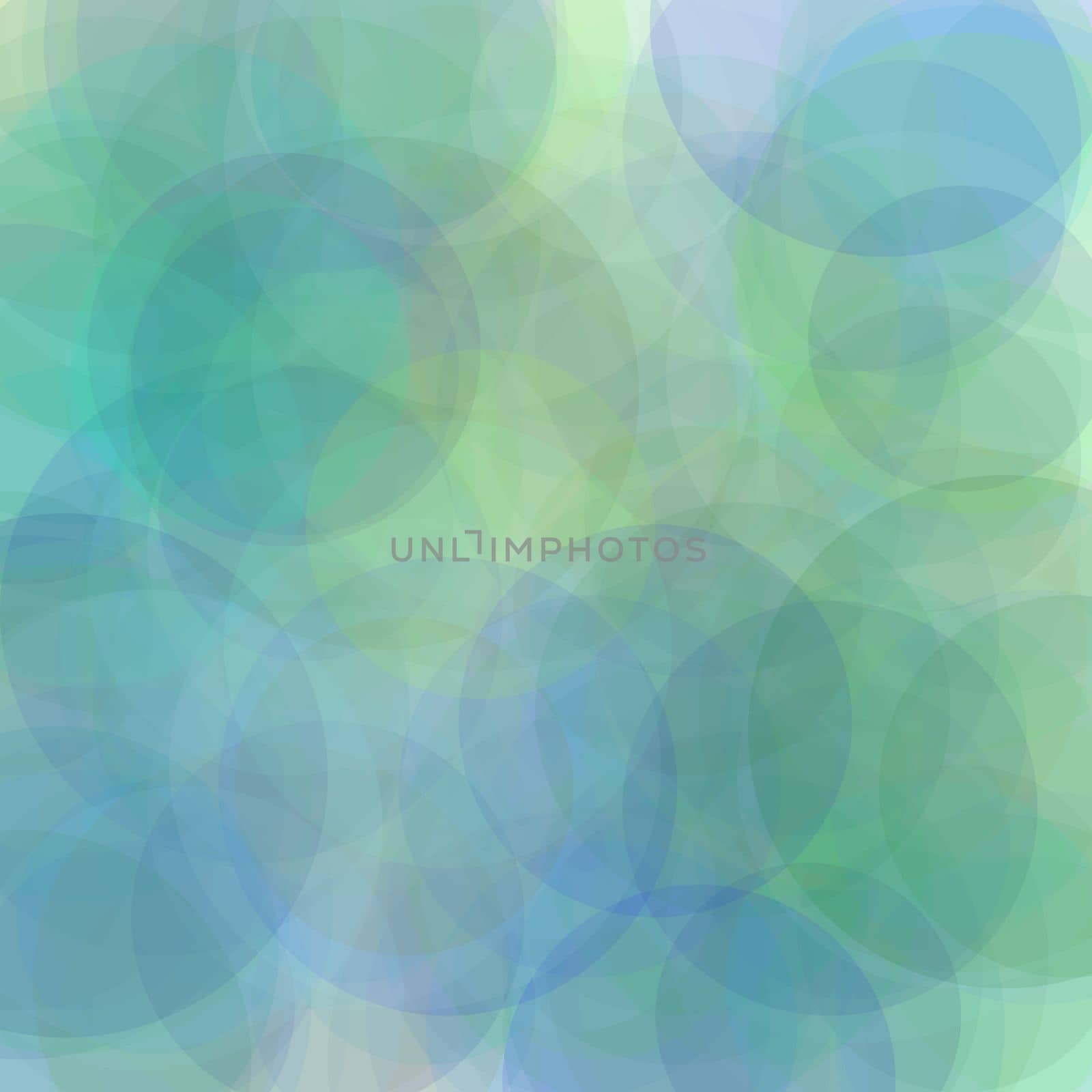 Abstract minimalist blue green illustration with circles useful as a background